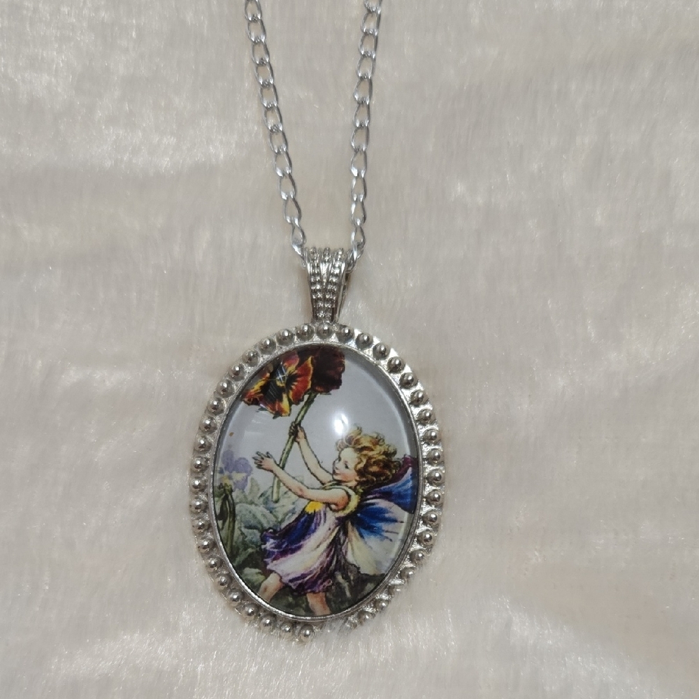 Silver Fairy Pendant Necklace